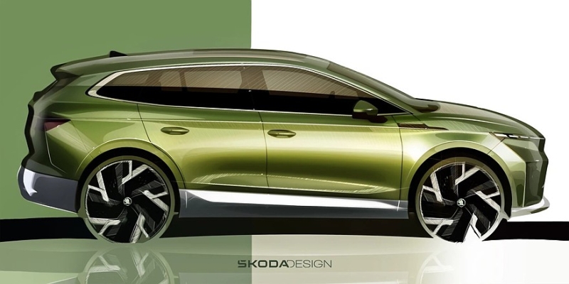 Популярный кроссовер Skoda Enyaq готовится к рестайлингу: официальные эскизы