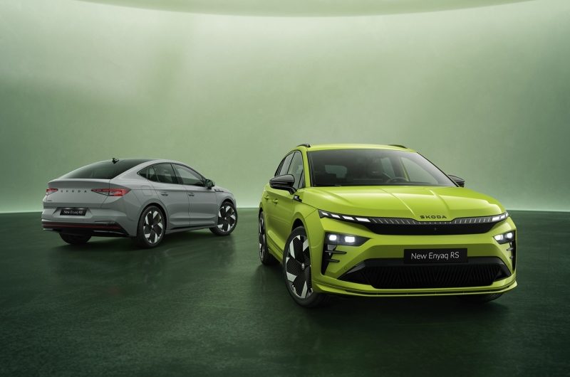 Топовые кроссоверы: Skoda рассекретила обновлённые Enyaq RS и Enyaq Coupe RS