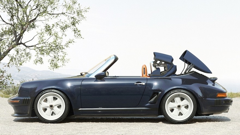 Рестомод Porsche 911 Carrera Cabriolet от Singer: убирающиеся фары и новый откидной верх