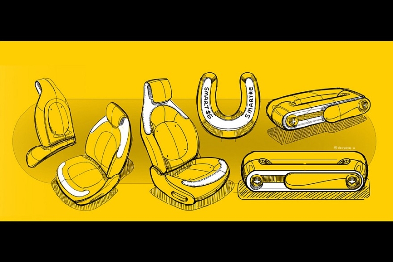 Большой лифтбек smart #6: показан интерьер