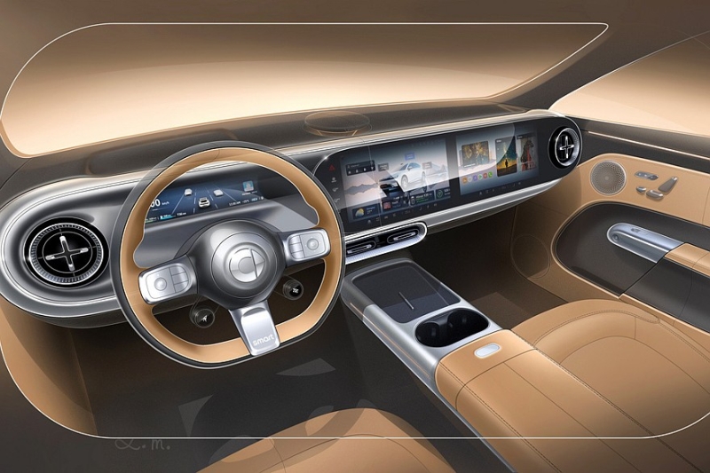 Большой лифтбек smart #6: показан интерьер