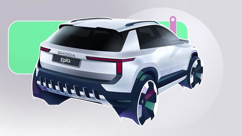 Skoda показала интерьер нового кроссовера Epiq на первых эскизах