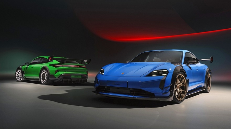 Для Porsche Taycan теперь доступны фальшивая коробка передач и нарисованный тахометр